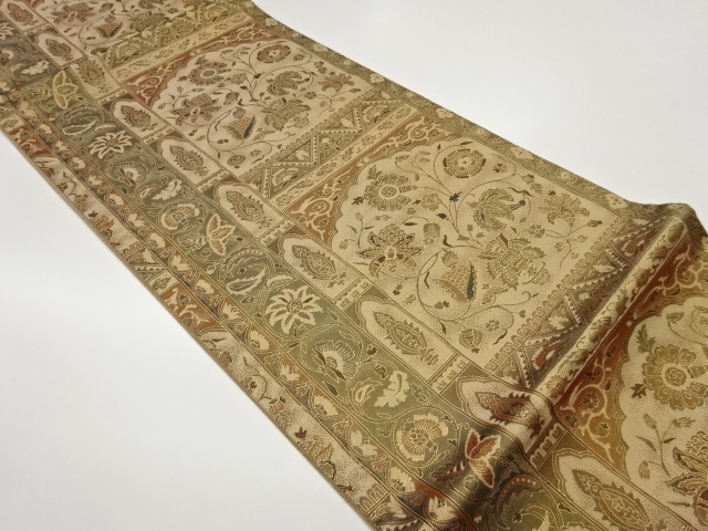 JAPANESE FUKURO OBI / WOVEN FLOWER ARABESQUE